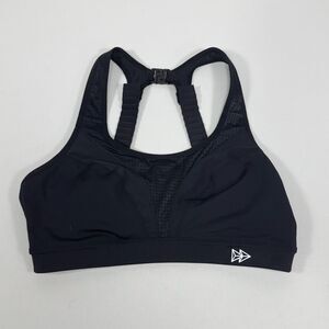 High Impact Yvette Black Mesh Cage Strappy Back Sports Bra